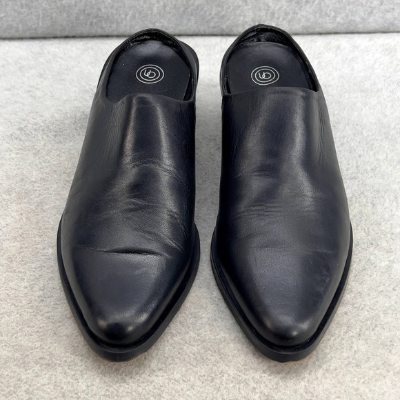 Urban Outfitters Leather Slip On Clog Mules - Black -Women Size 9 - Picture 3 of 10